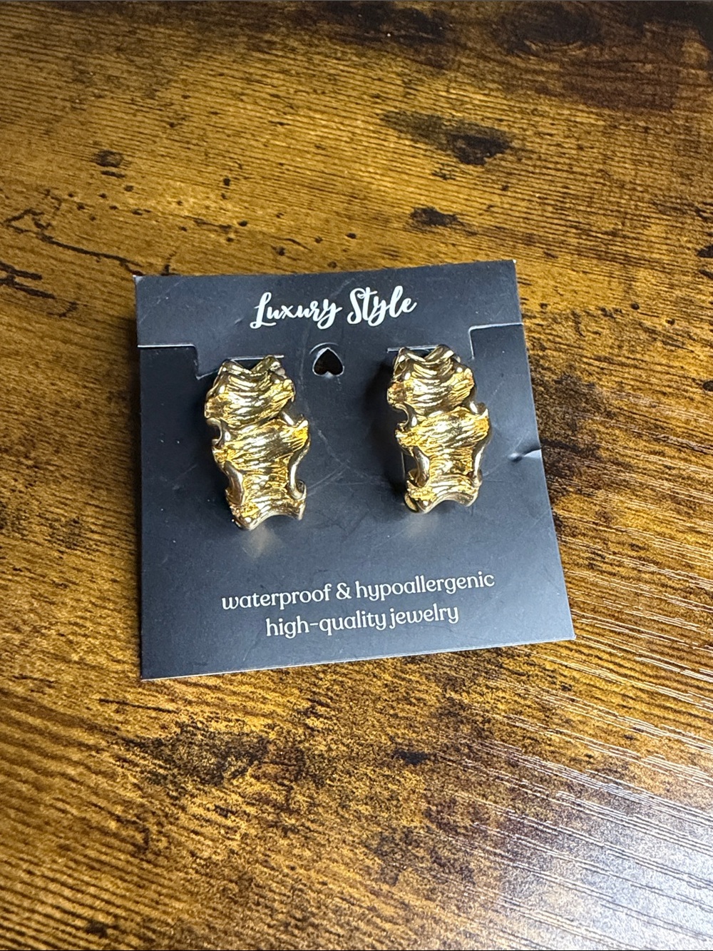 Chunky Gold plated/filled Textured Stud Earrings